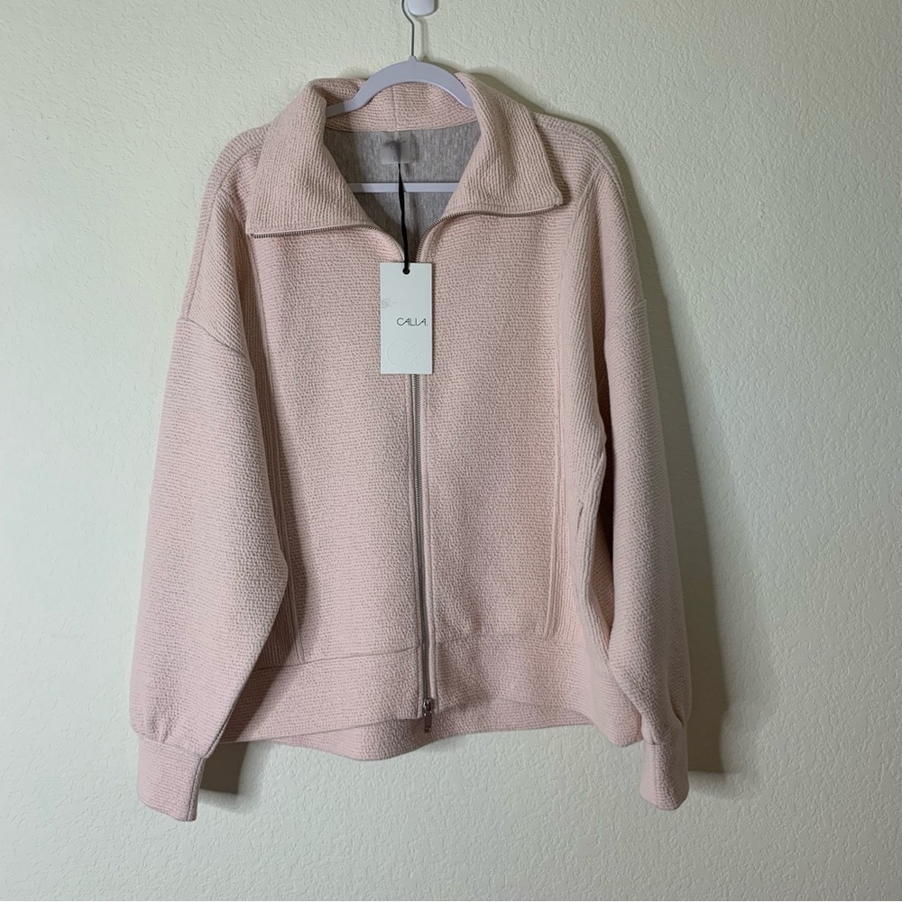 CALIA Womens Pink Elevate full zip Golf jacket L NWT